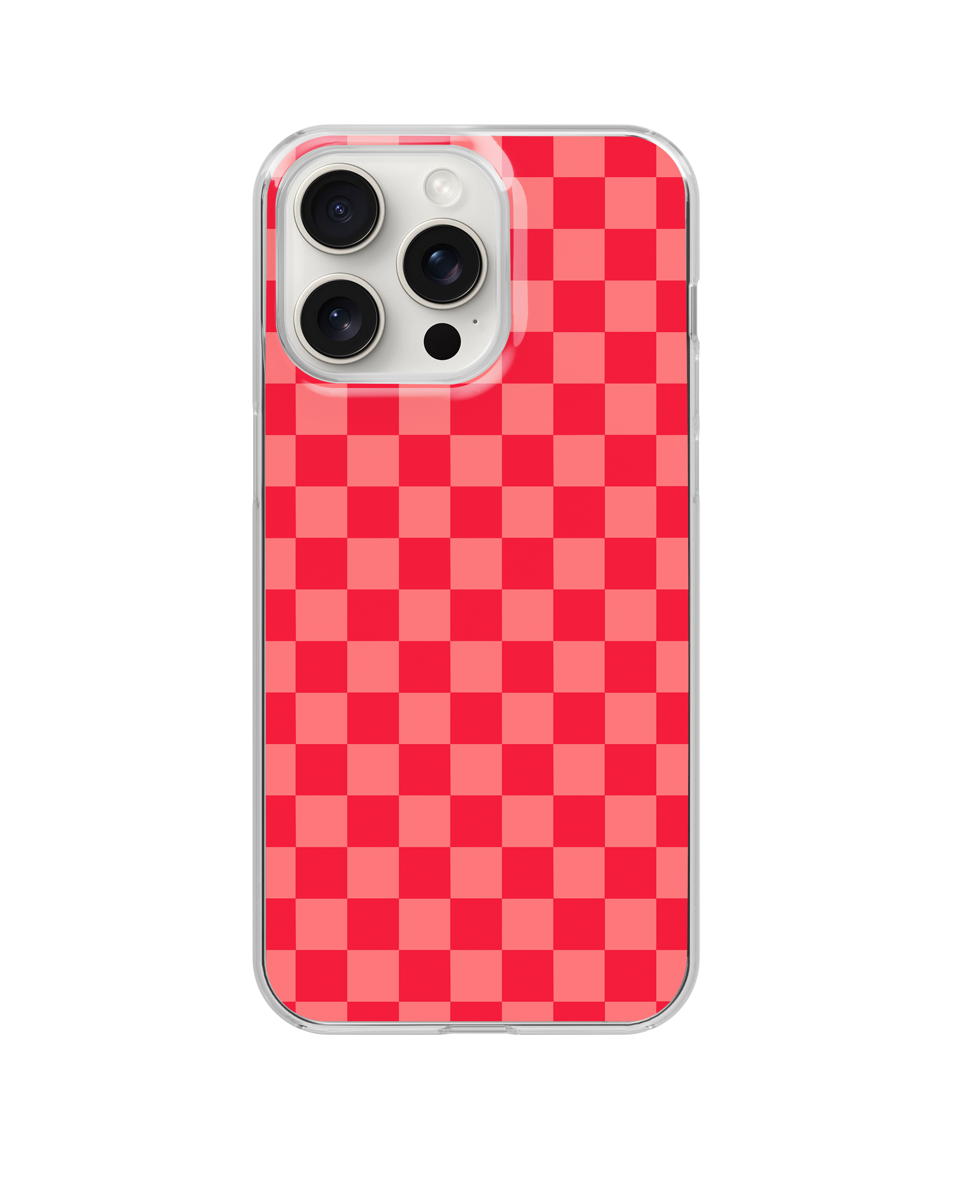 Vermillion Checkers Clear Case Insert – Lucky Girl Phone Cases