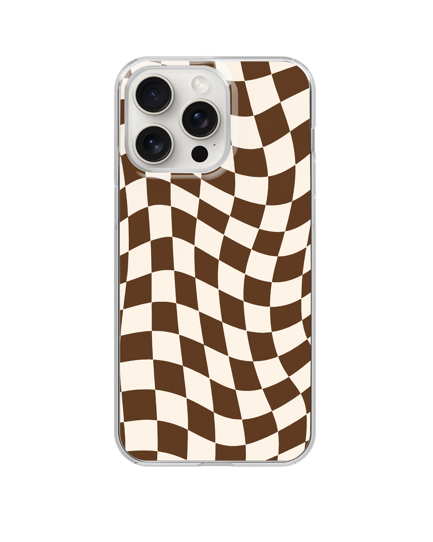 Cocoa Wavy Checkers II Clear Case Insert