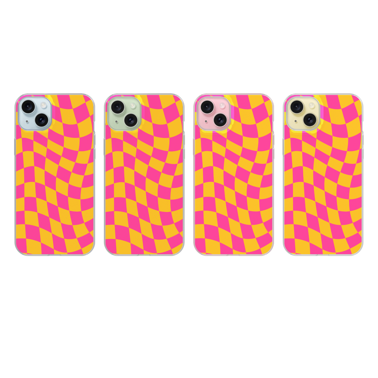 Pink Lemonade Wavy Checkers Clear Case Insert