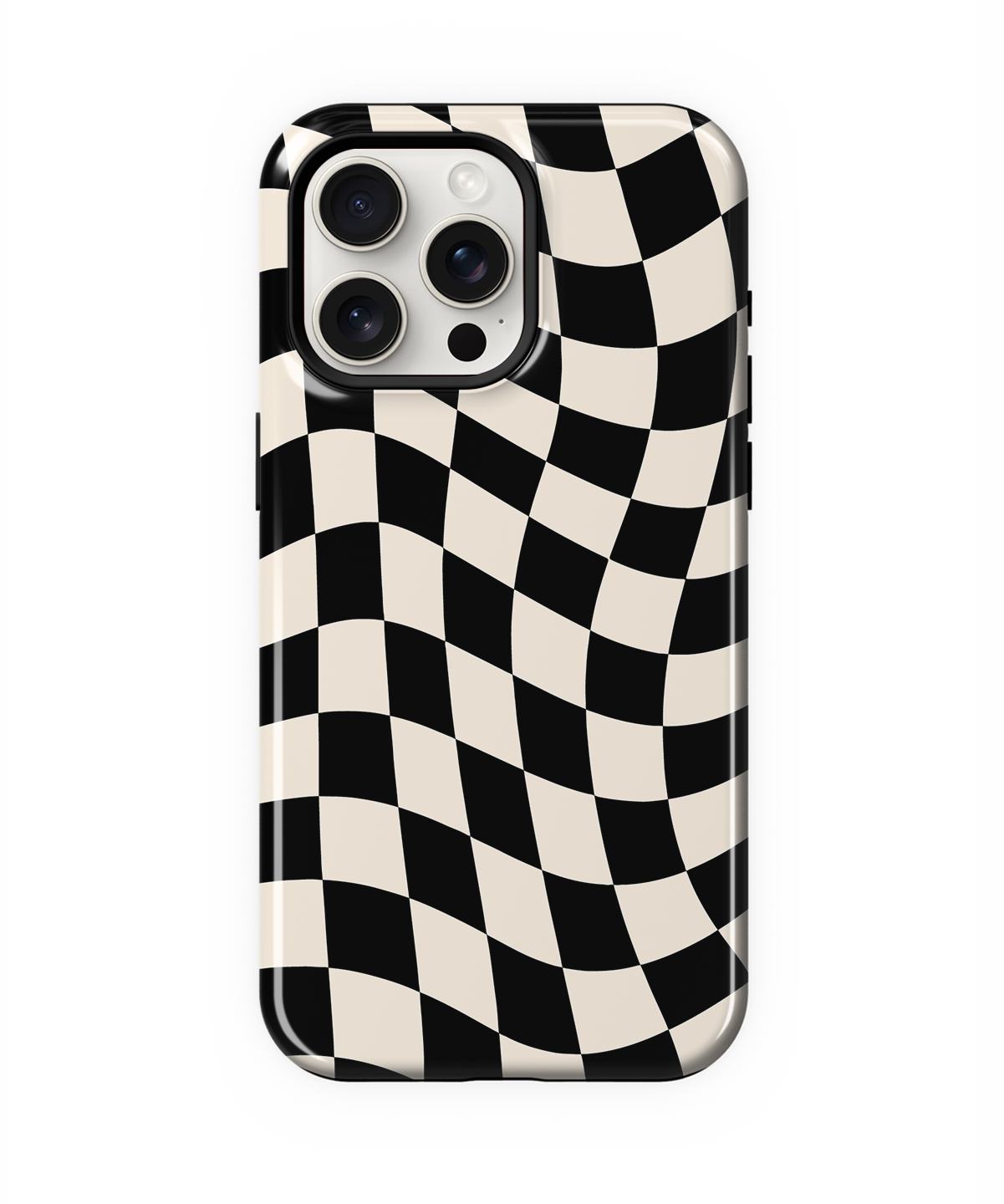 Onyx Wavy Checkers II Phone Case