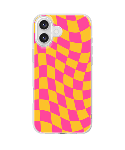 Pink Lemonade Wavy Checkers Clear Case Insert