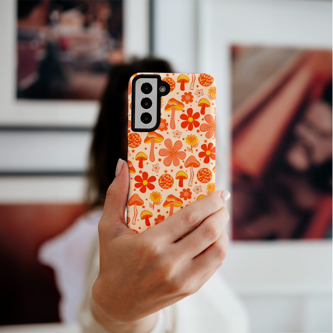 Orange Fungi Fantasia Galaxy Case