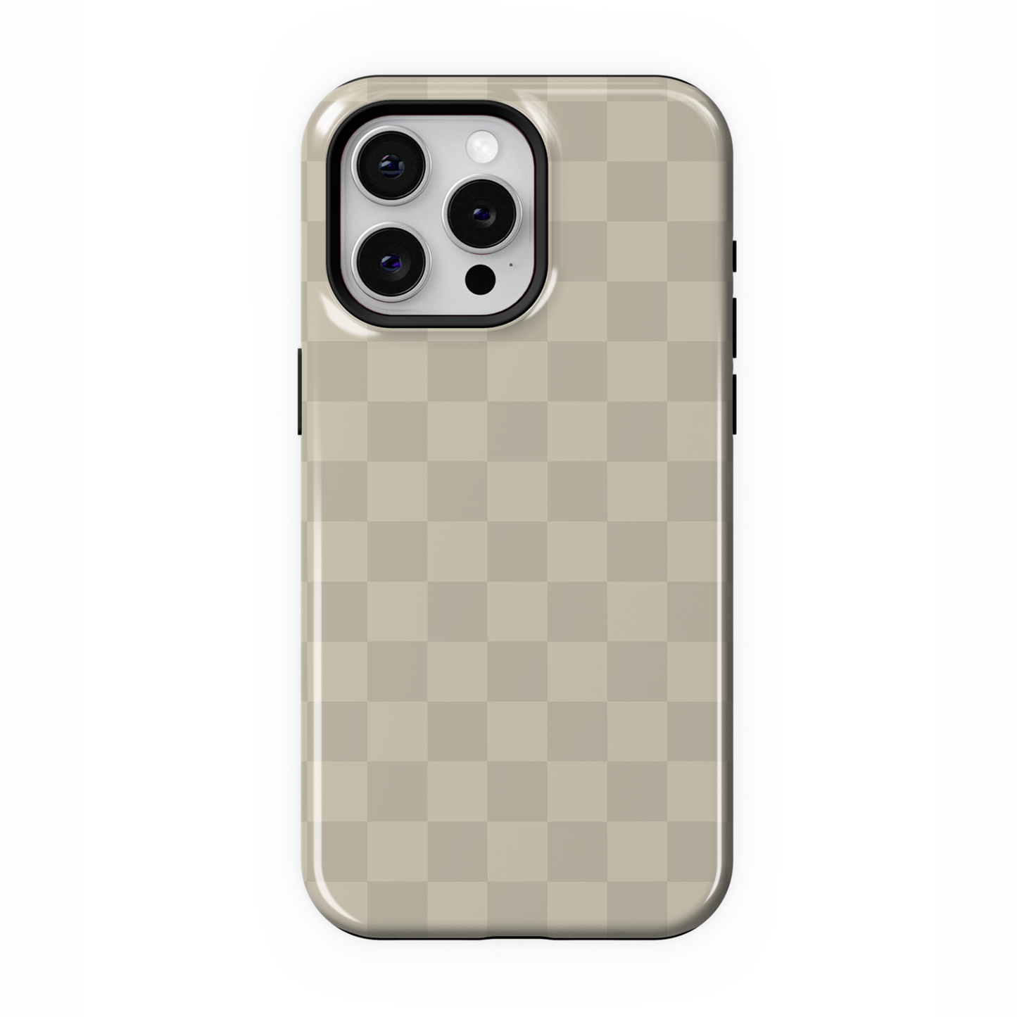 Taupe Checkers iPhone Case
