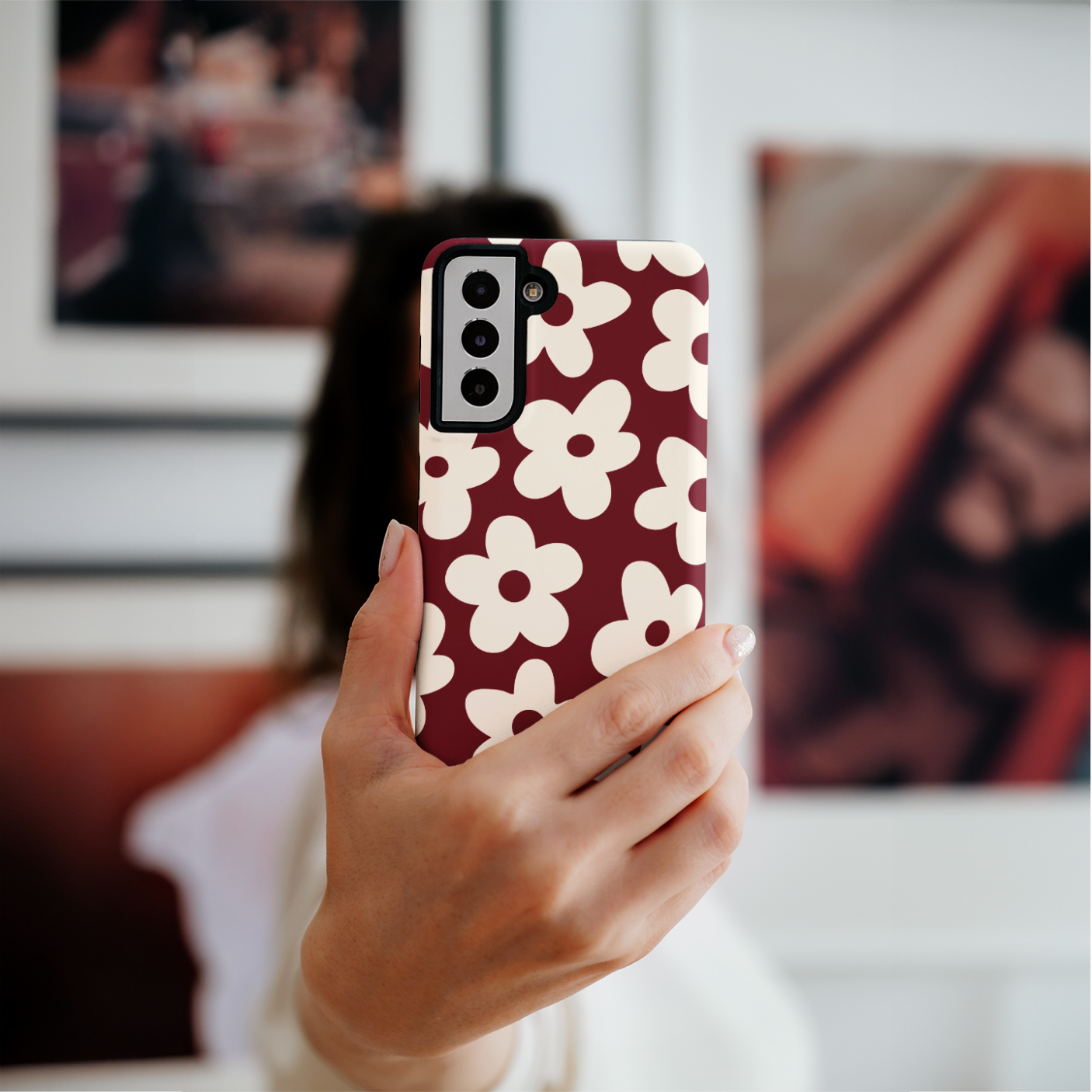 Black Cherry Big Blooms Galaxy Case