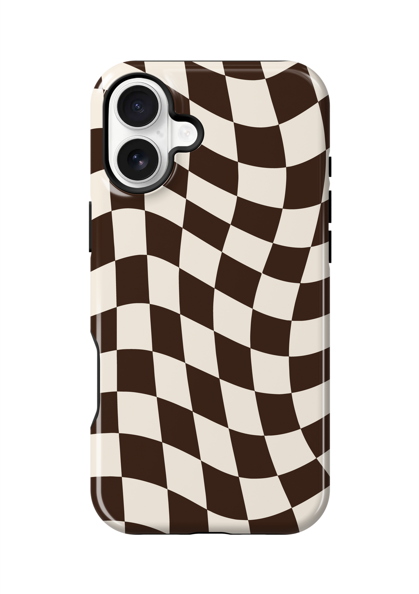 Espresso Wavy Checkers II Phone Case