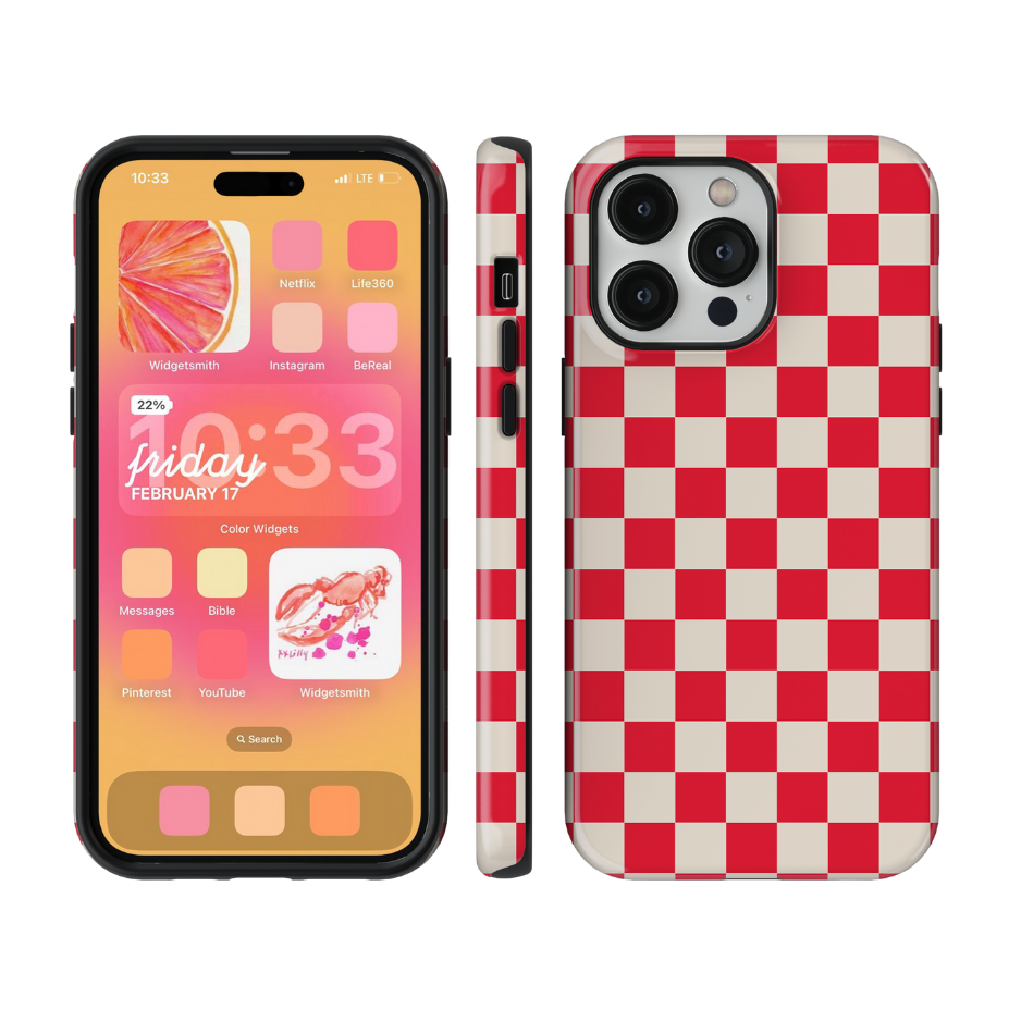 Vermillion Checkers II Phone Case