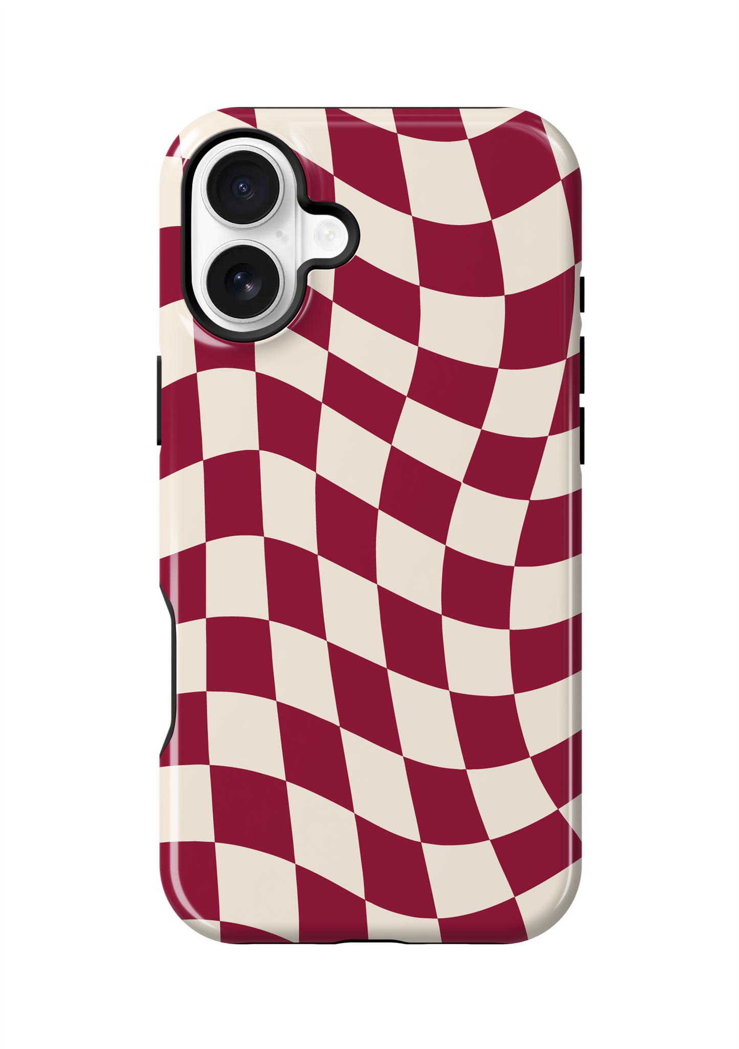 Black Cherry Wavy Checkers II Phone Case