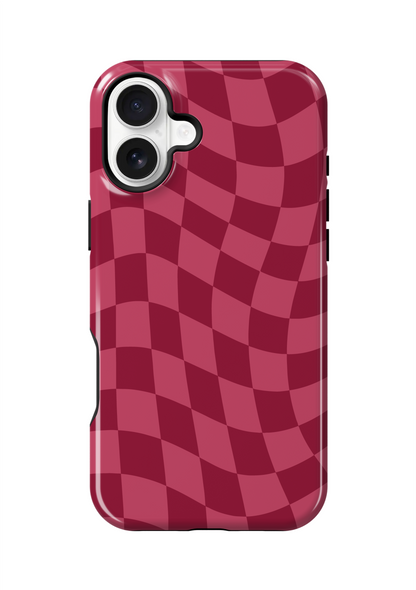 Black Cherry Wavy Checkers Phone Case