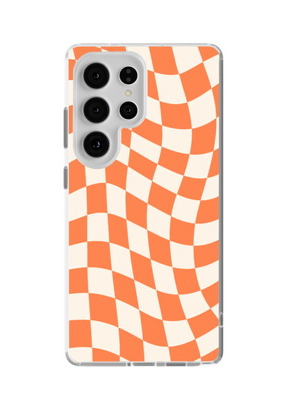 Tangerine Wavy Checkers II Clear Case Insert