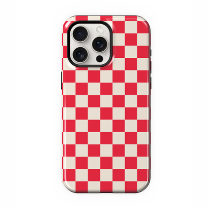 Vermillion Checkers II Phone Case