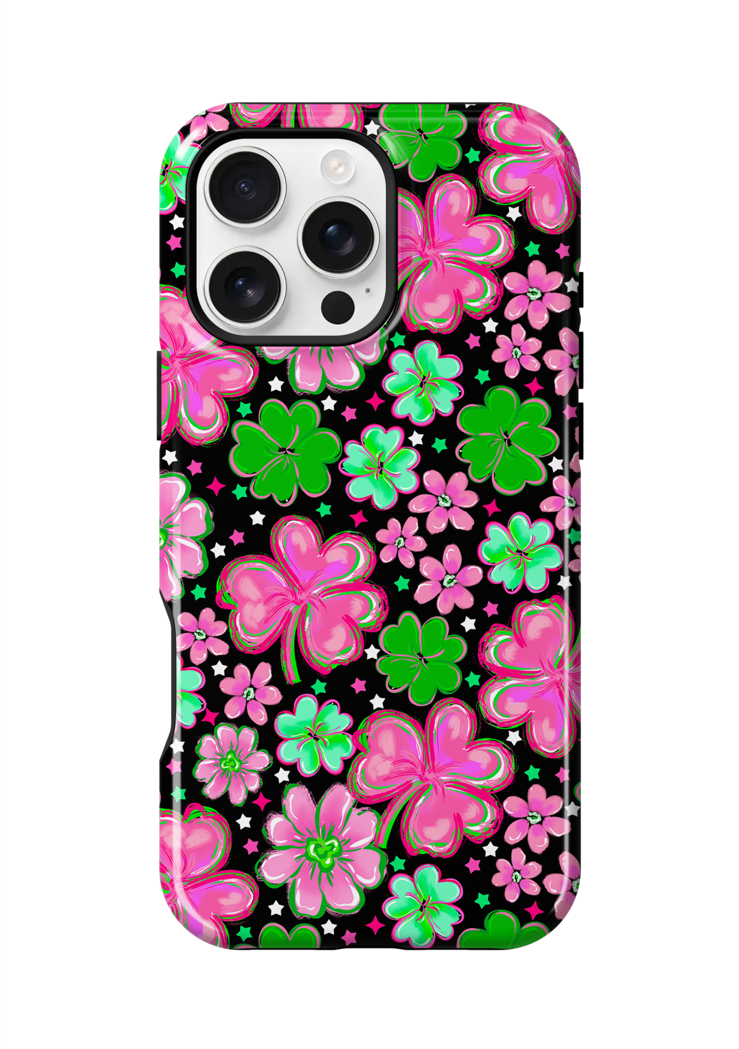 Black Four-Leaf Frenzy Phone Case