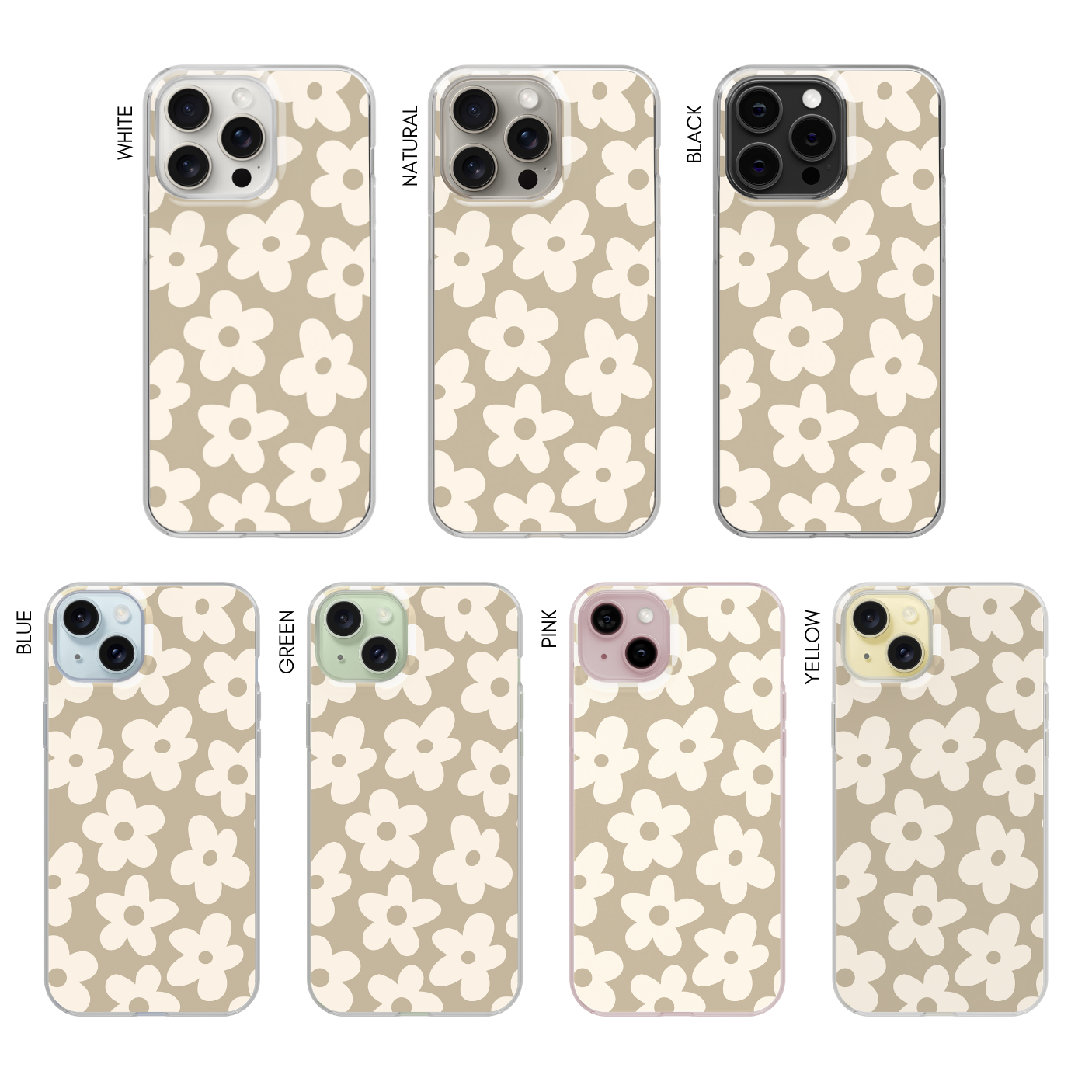Taupe Big Blooms Clear Case Insert
