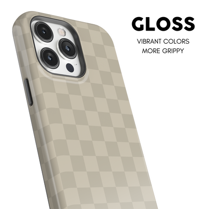 Taupe Checkers iPhone Case