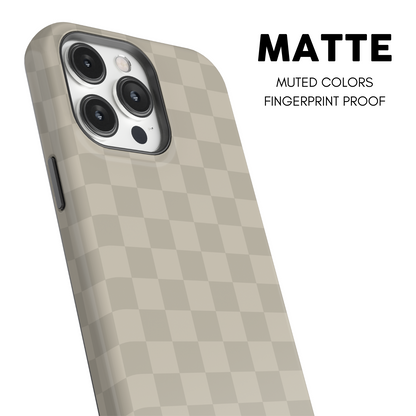 Taupe Checkers iPhone Case