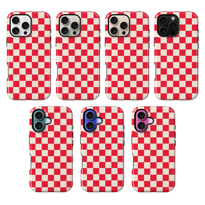 Vermillion Checkers II Phone Case