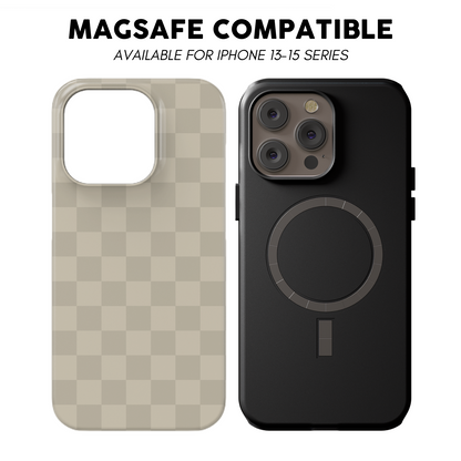 Taupe Checkers iPhone Case