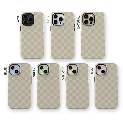 Taupe Checkers iPhone Case