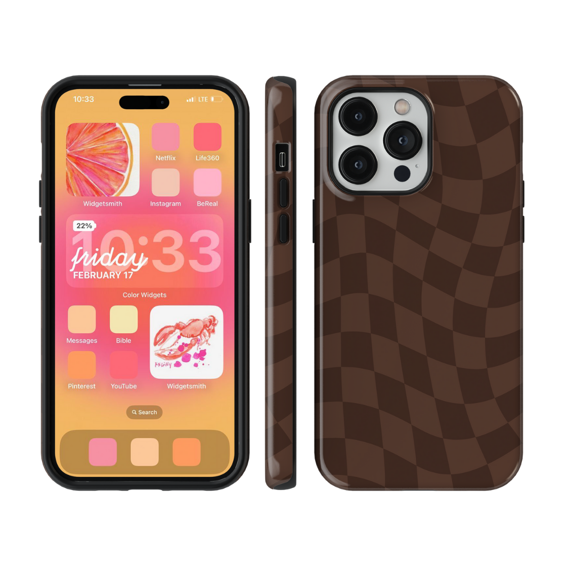 Espresso Wavy Checkers Phone Case