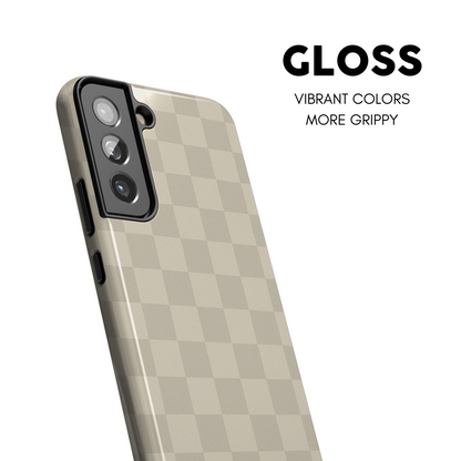 Taupe Checkers Galaxy Case