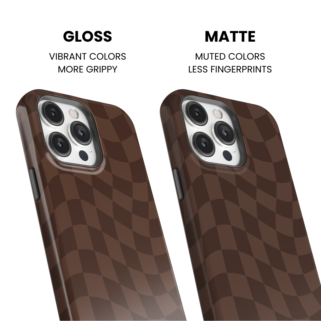 Espresso Wavy Checkers Phone Case