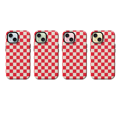 Vermillion Checkers II Phone Case