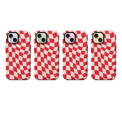 Vermillion Wavy Checkers II Phone Case