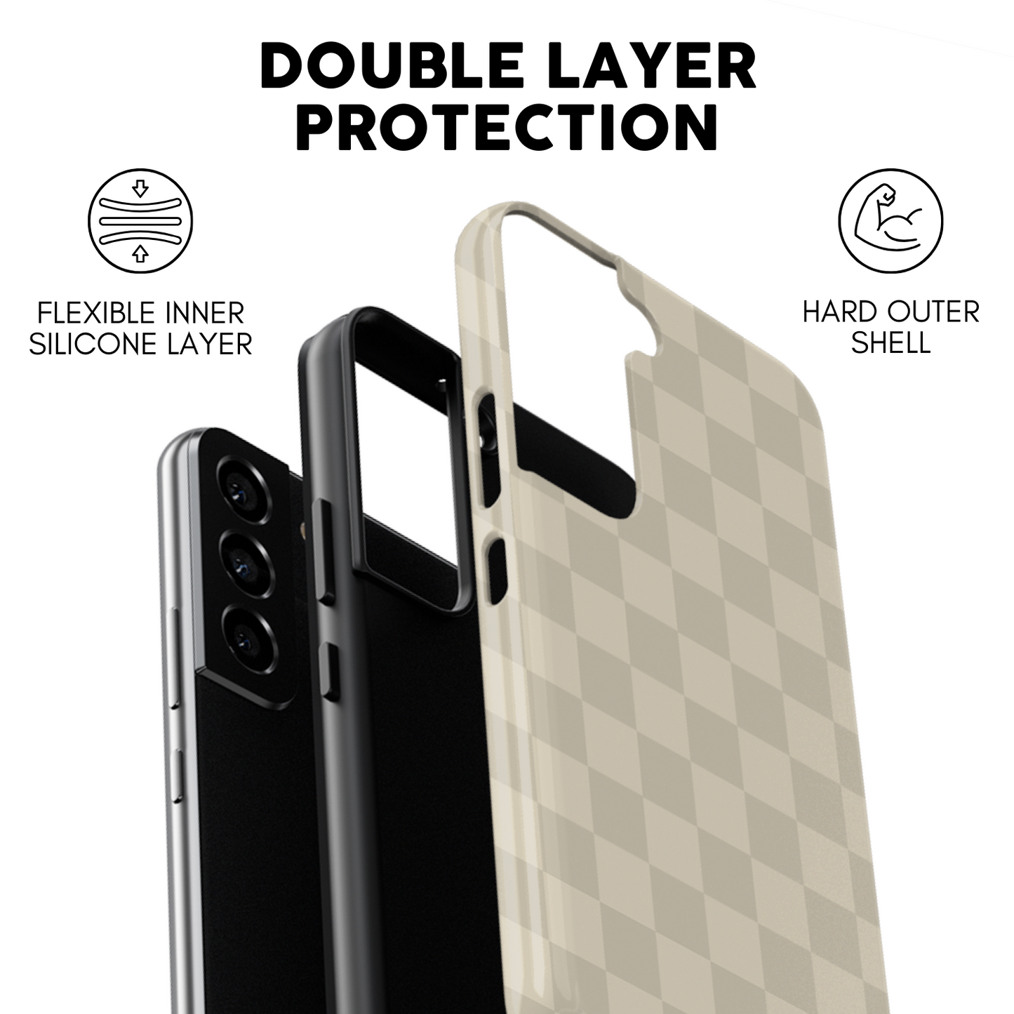 Taupe Checkers Galaxy Case