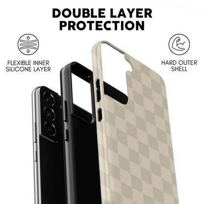 Taupe Checkers Galaxy Case