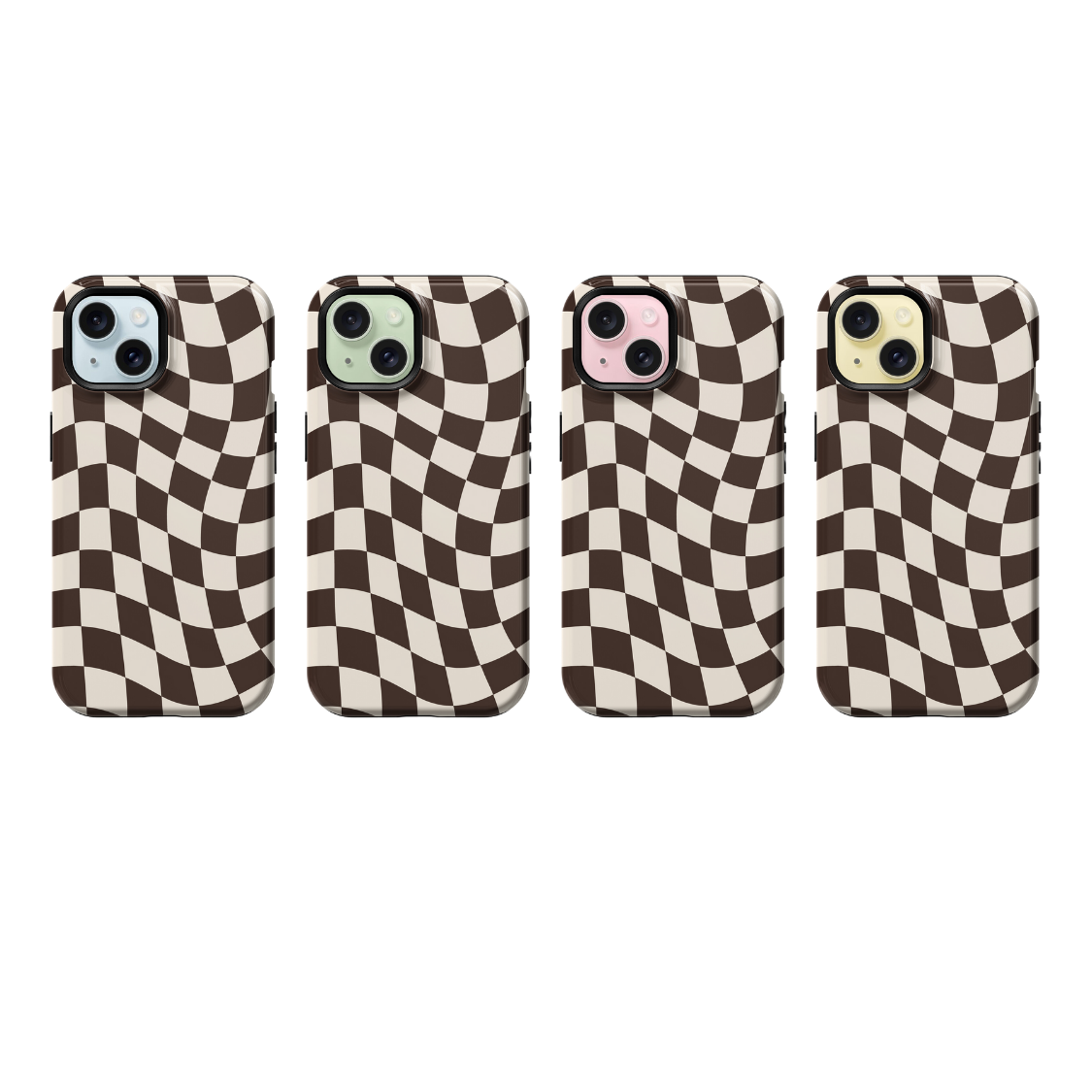 Espresso Wavy Checkers II Phone Case