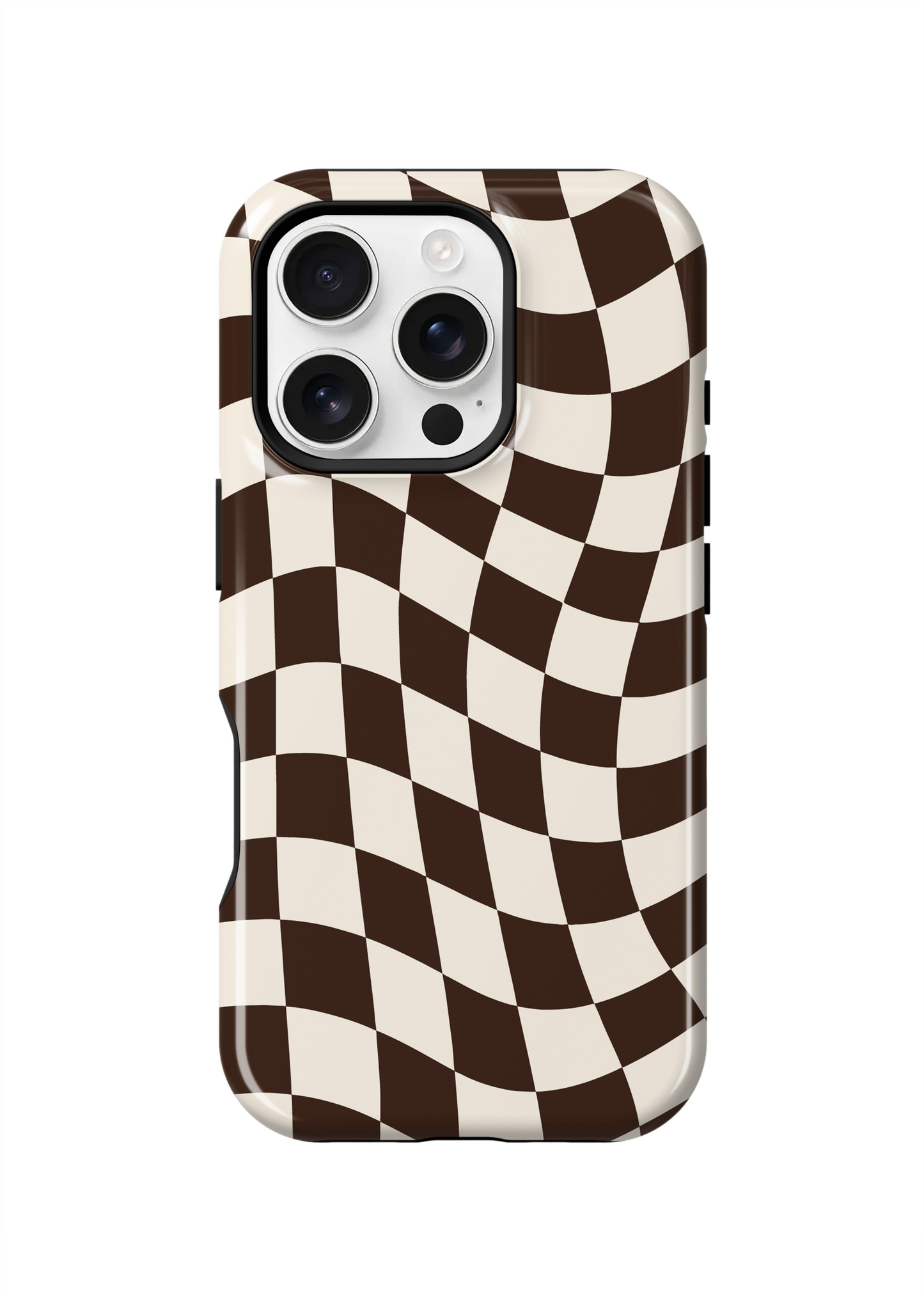 Espresso Wavy Checkers II Phone Case