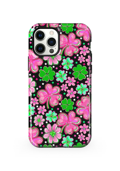 Black Four-Leaf Frenzy Phone Case