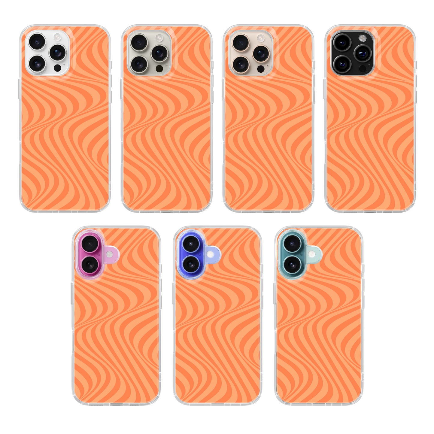 Tangerine Swirls Clear Case Insert