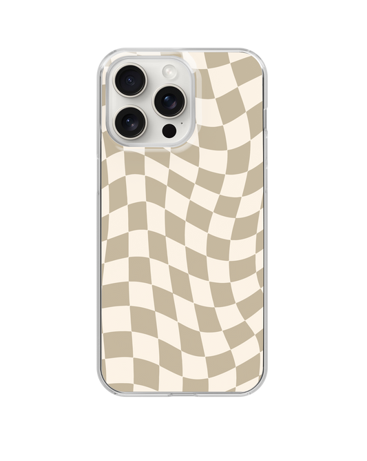 Taupe Wavy Checkers II Clear Case Insert