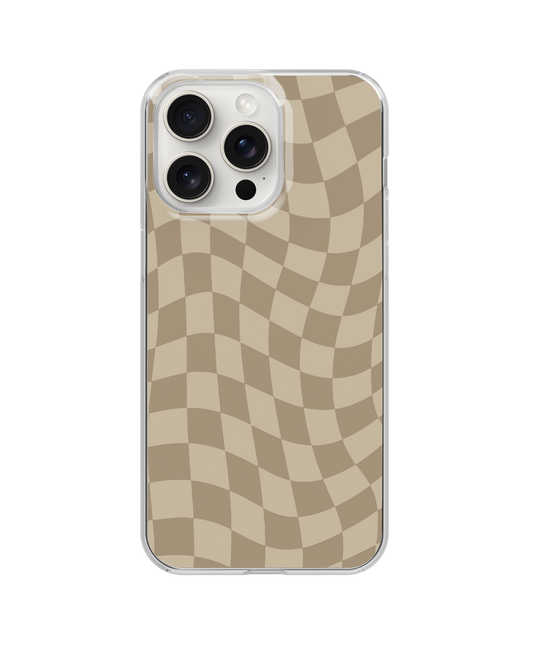 Taupe Wavy Checkers Clear Case Insert