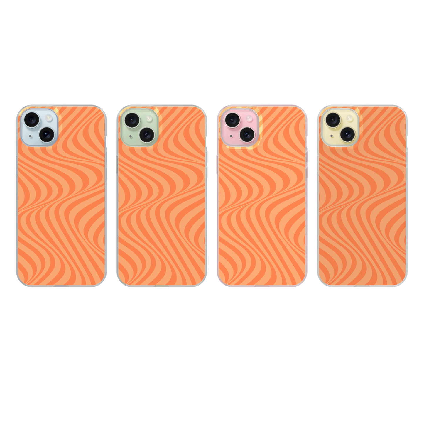 Tangerine Swirls Clear Case Insert