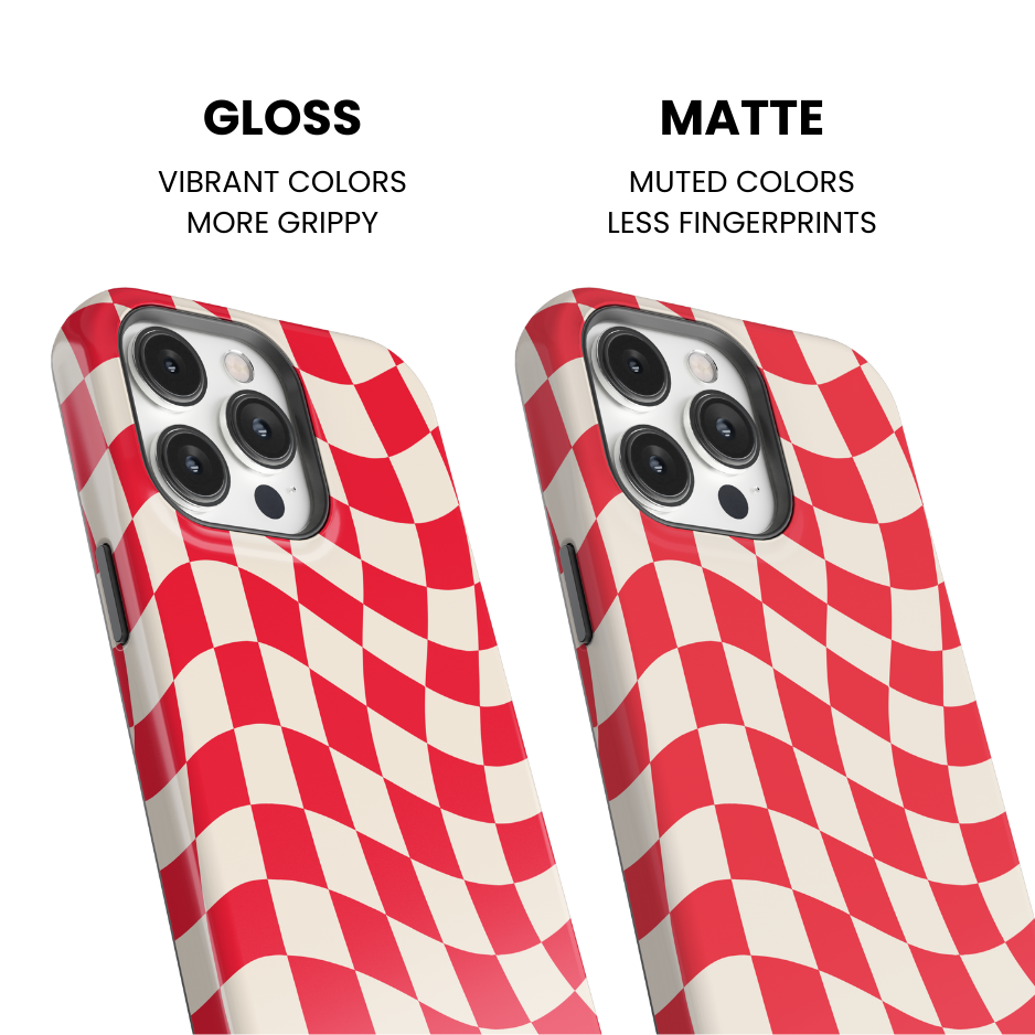 Vermillion Wavy Checkers II Phone Case