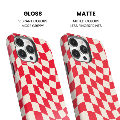 Vermillion Wavy Checkers II Phone Case