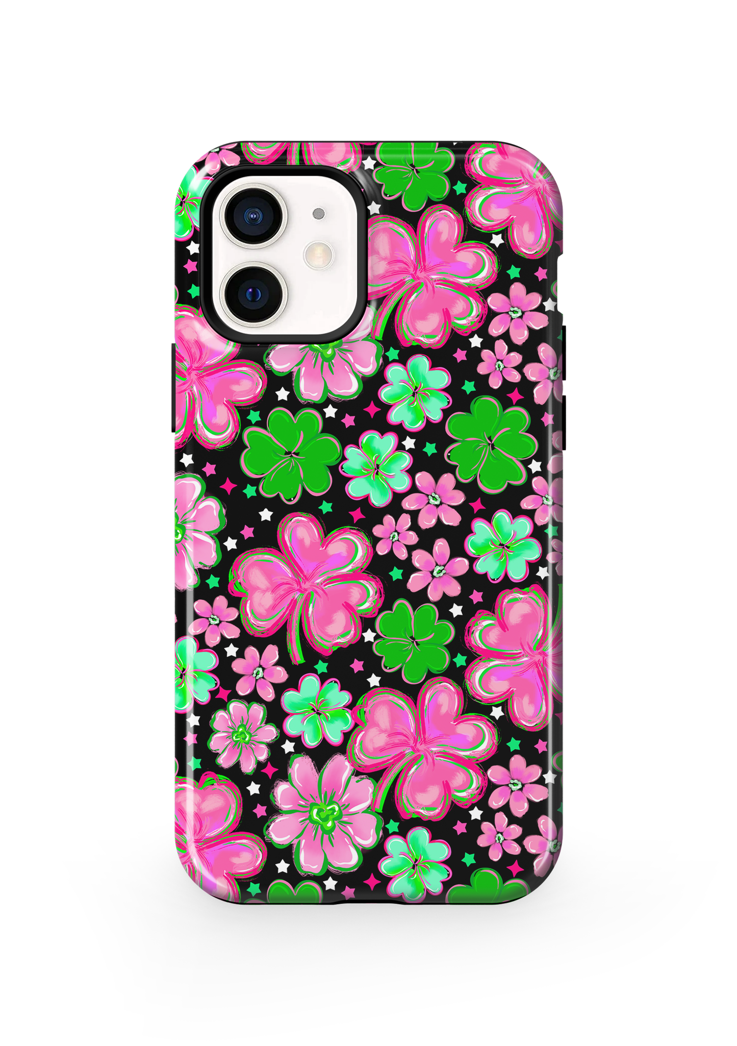 Black Four-Leaf Frenzy Phone Case