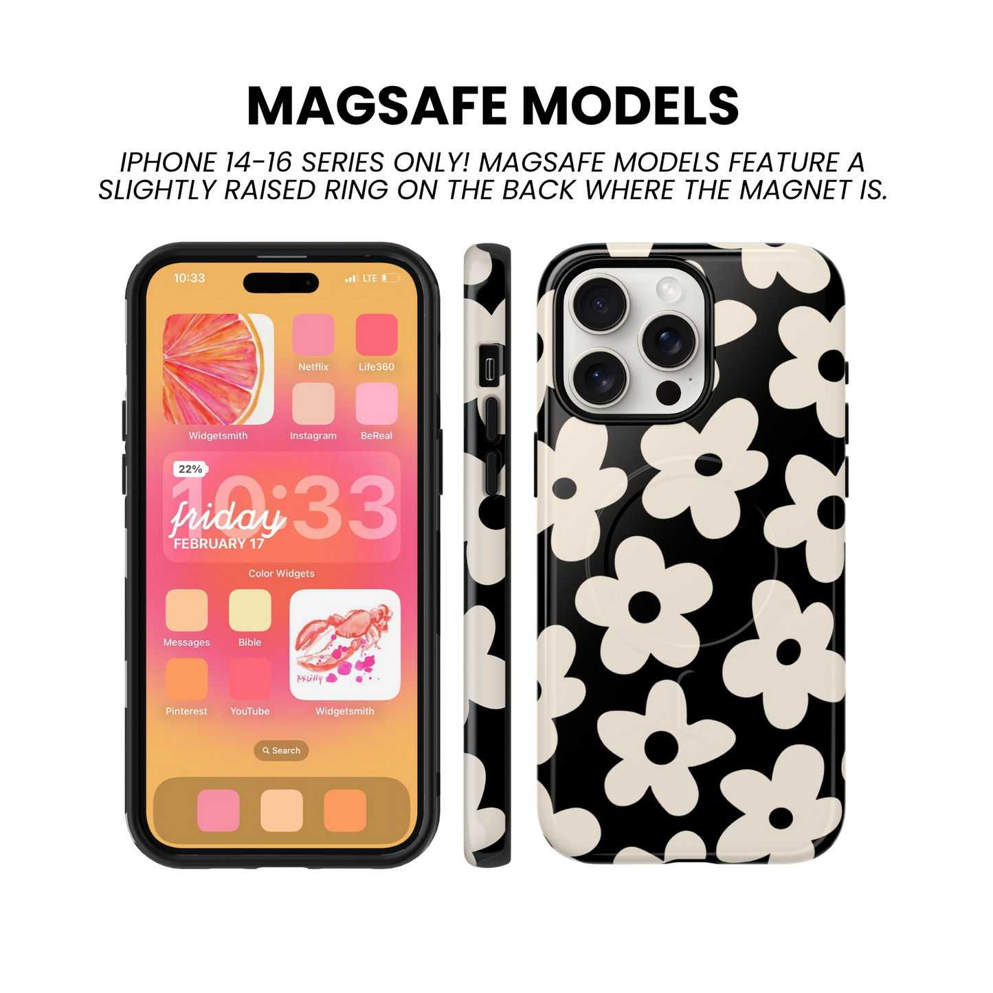 Onyx Big Blooms Phone Case