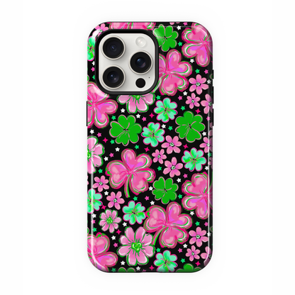 Black Four-Leaf Frenzy Phone Case