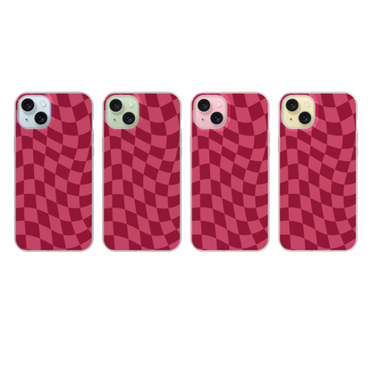 Black Cherry Wavy Checkers Clear Case Insert