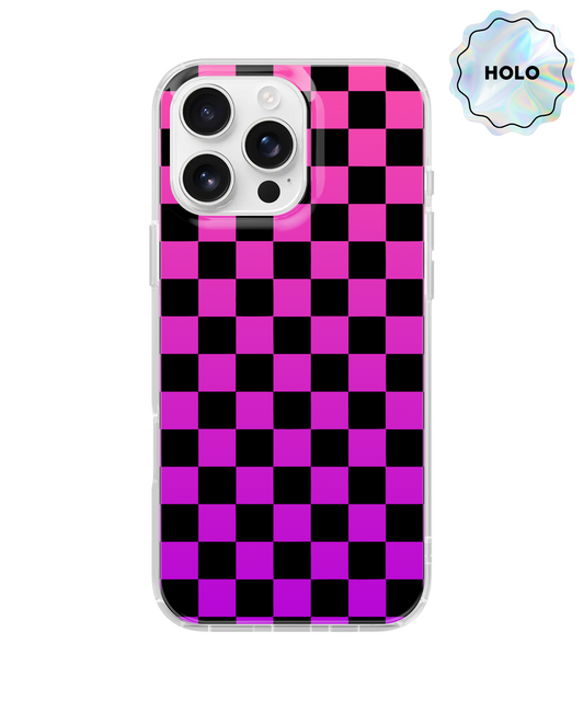 Dragonfruit Daze Checkers Holographic Clear Case Insert