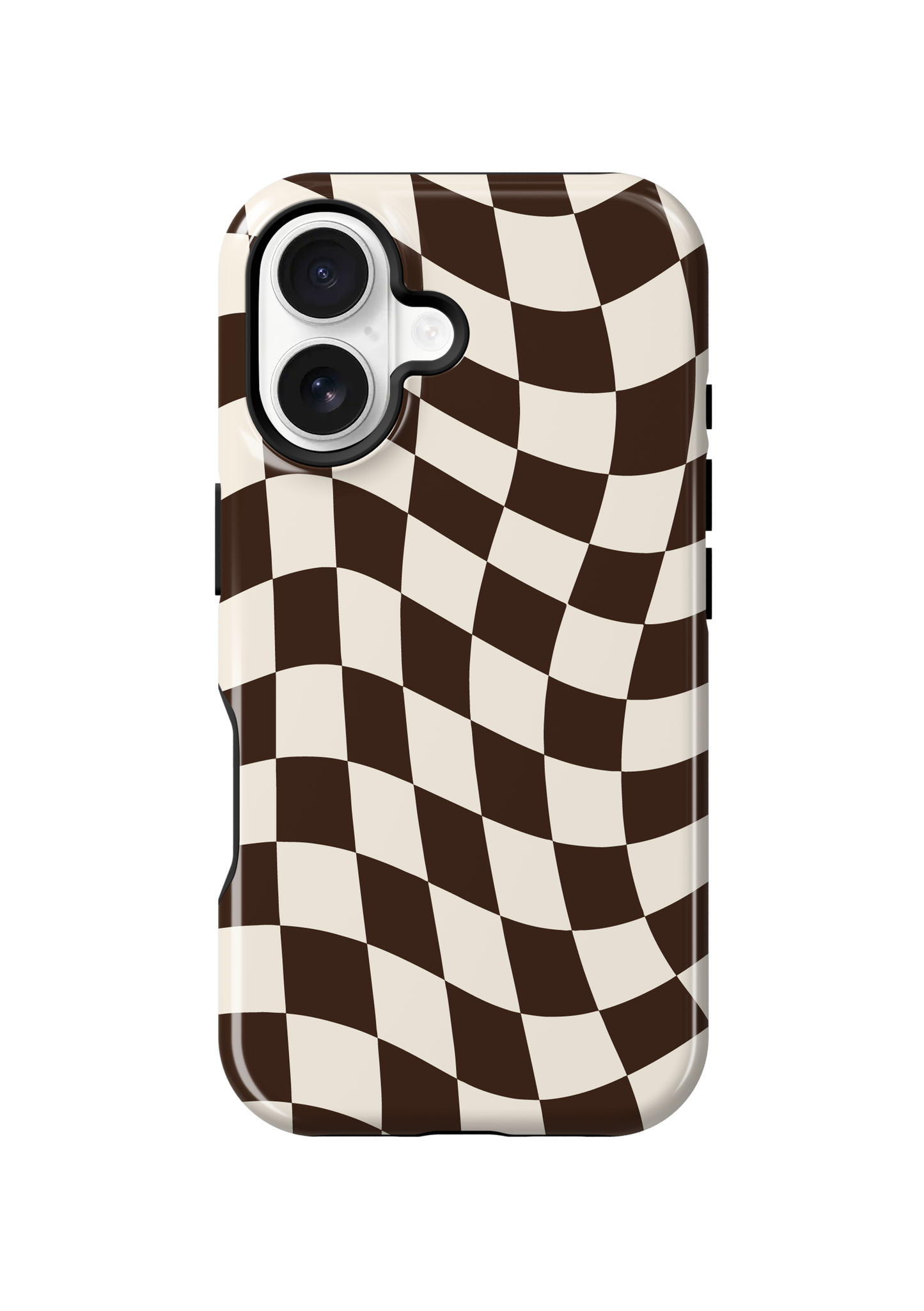 Espresso Wavy Checkers II Phone Case