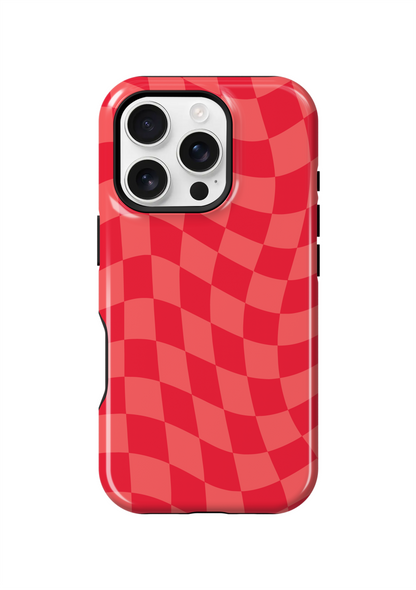 Vermillion Wavy Checkers Phone Case