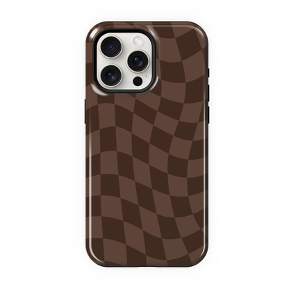 Espresso Wavy Checkers Phone Case