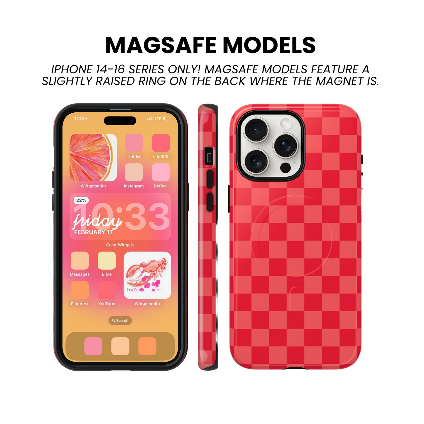 Vermillion Checkers Phone Case