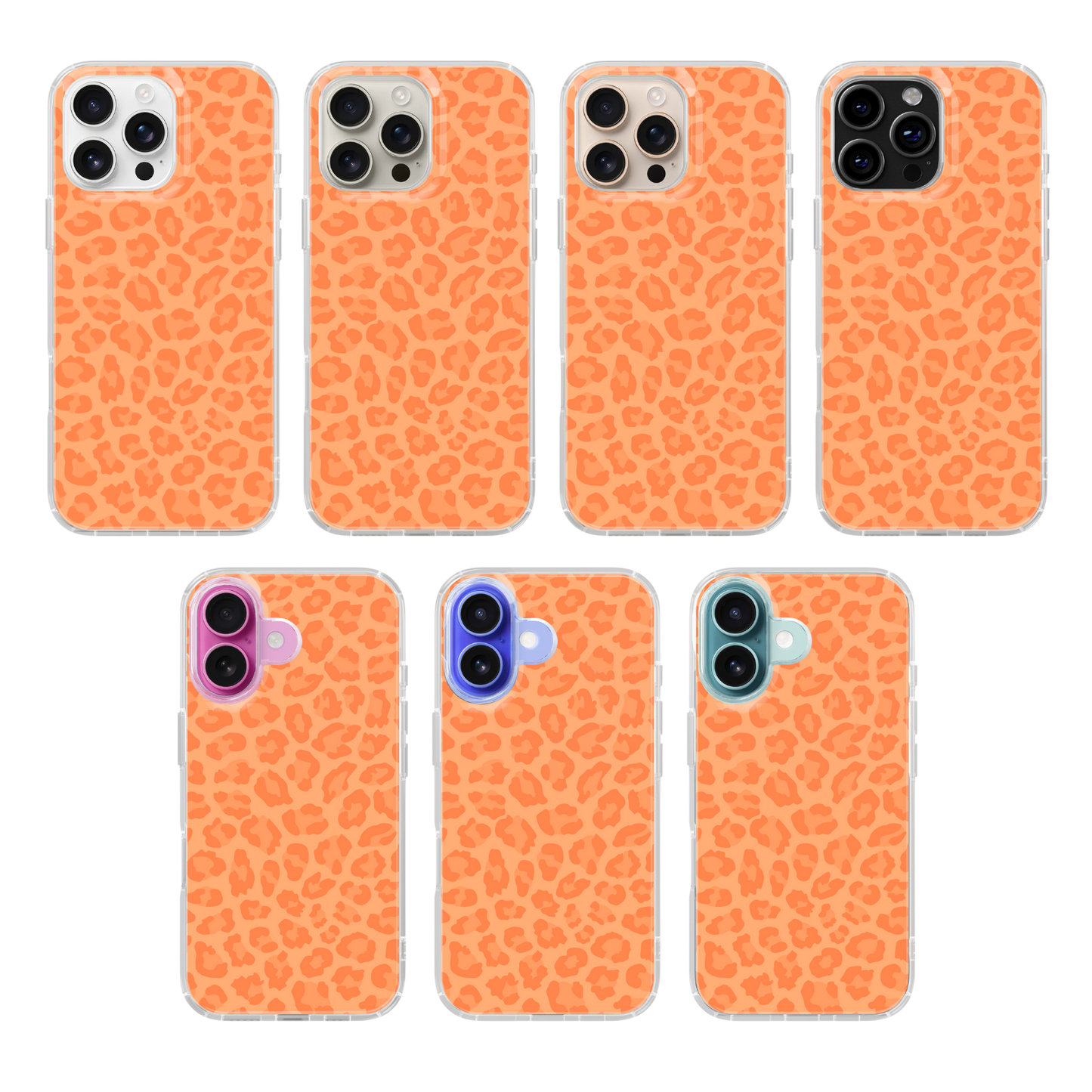 Tangerine Leopard Clear Case Insert