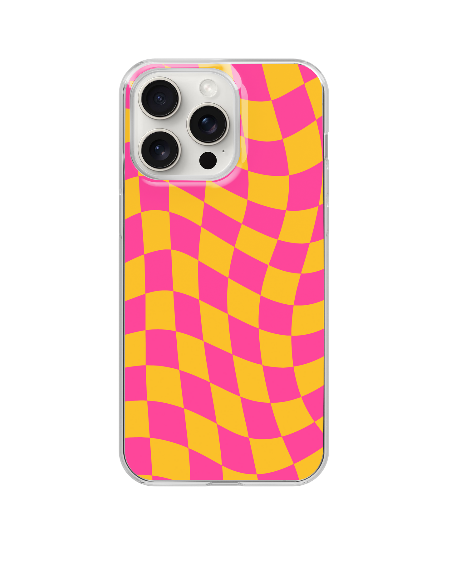 Pink Lemonade Wavy Checkers Clear Case Insert