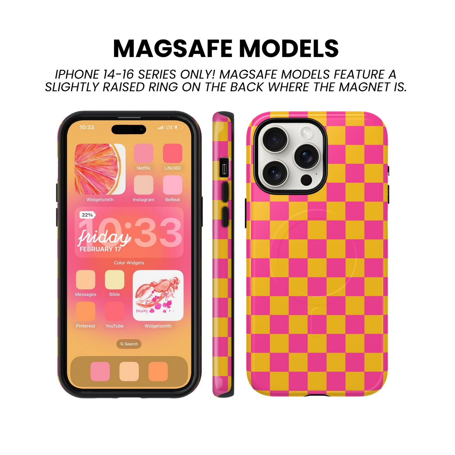 Pink Lemonade Checkers Phone Case