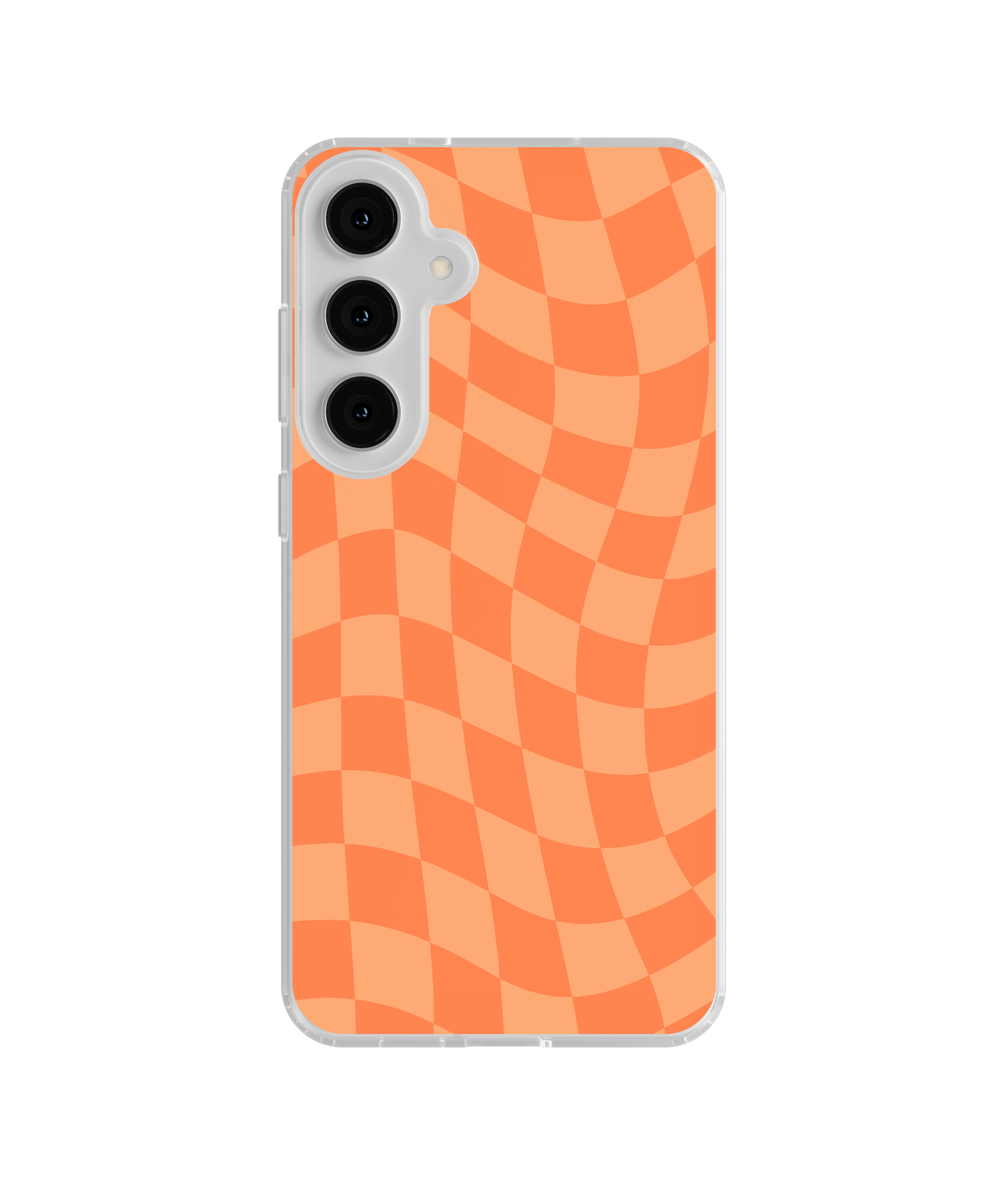 Tangerine Wavy Checkers Clear Case Insert